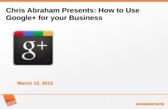 Google+ For Business Webinar Slides