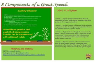 Social skills   public speaking 1 - 8 components of a great speech