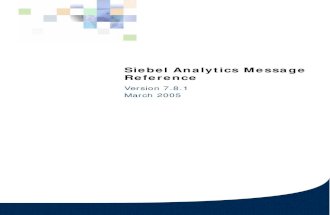 Siebel Analytics Messages