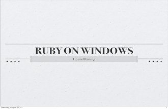 Ruby on Windows (RubyConf.tw 2011)