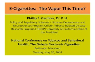 The Debate: Electronic Cigarettes with Phillip Gardiner, DrPH