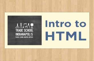 Intro to HTML