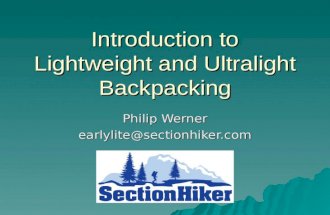 Introduction to Ultralight and Lightweight Backpacking