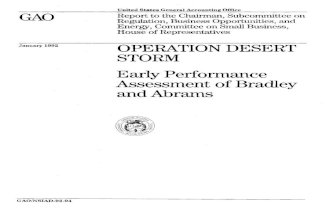 Operation Desert Storm - Early Performance Assessment of Bradley and Abrams