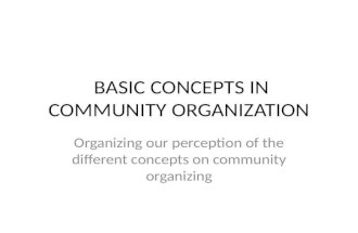 Basic Concepts in Community Organization