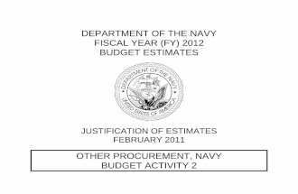 Department of the Navy Fiscal Year (FY) 2012 Budget Estimates - Other Procurement, Navy