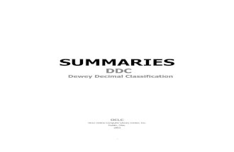 LIBRARIES Summaries DDC Dewey Decimal Classification