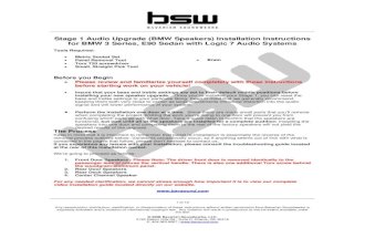 BMW Speakers Install BSW Stage 1 E90 Sedan Logic7