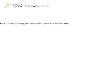 Deploying Microsoft Lyn c Server 2010
