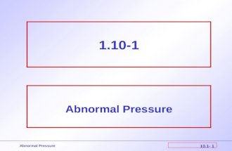 1.10 Abnormal Pressure