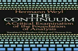 Hermann Weyl - The Continuum: A Critical Examination