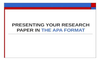 Term Paper Format APA Stlye New as 2011