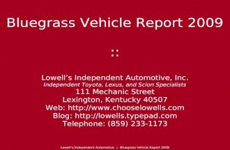 Bluegrass Vehicle Report 2009