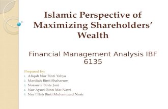 Islamic Perspective of Maximizaing Shareholders' Wealth