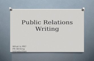 Public Relations Writing Introduction