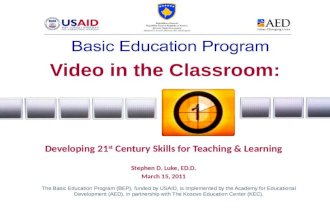 Video in the Classroom: Developing 21st Century Skills for Teaching & Learning
