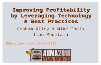 Improving Profitability by Leveraging Technology and Best Practices