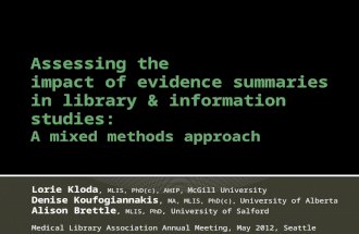 Assessing the impact of evidence summaries in library and information studies: A mixed methods approach