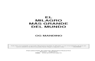 Libro Og Mandino - El Milagro Mas Grande Del Mundo