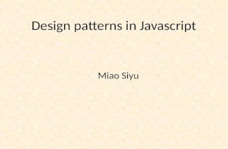 Design patterns in javascript