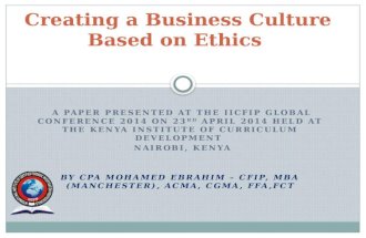 Creating a business culture based on ethics