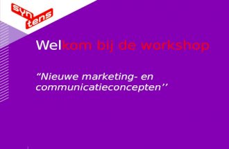 Nieuwe marketing en communicatieconcepten 30 oktober 2007