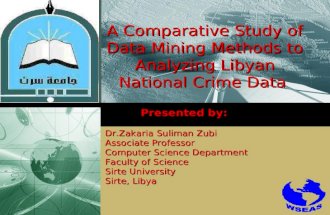 A Comparative Study of Data Mining Methods to Analyzing Libyan National Crime Data
