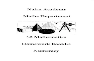 Nairn Academy S2 Green Numeracy Homework