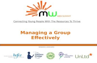 Managing a group effectively