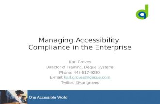 Managing Accessibility Compliance in the Enterprise