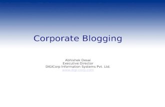 Corporate  Blogging  D I G I Corp