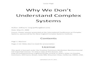 Why we dont understand complex systems