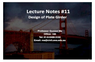 Lecture Notes 11 Design of Plate Girder