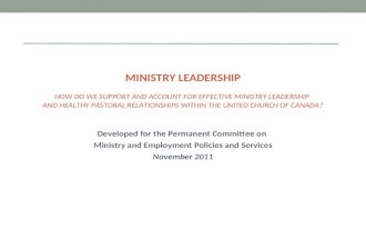 Ministry Leadership Proposal