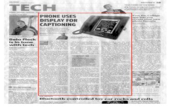 USA TODAY Print edition: Phone Uses Display for Captioning