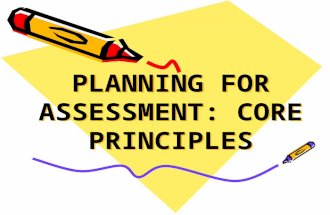 Planning for assessment