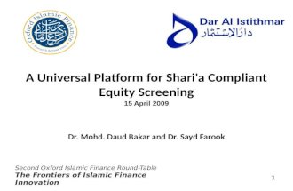 A Positive Approach to Shariah compliance screening