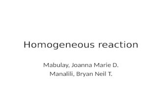 Chapter 11-Homogeneous Reaction