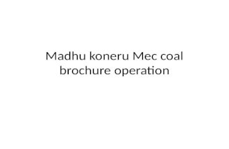 Madhu Koneru Mec Coal Operational brochure