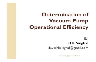 Determination of vacuum pump operational efficiency