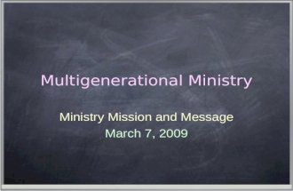 Multigenerational Ministry