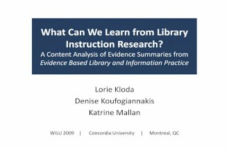 What Can We Learn from Library Instruction Research