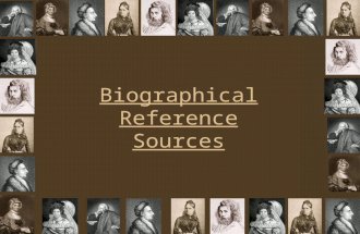 Biographical Reference Sources