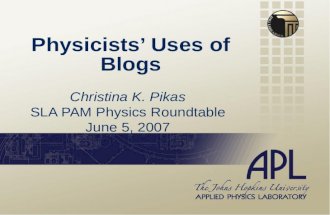 Pikas Sla07 Physicists Uses Of Blogs