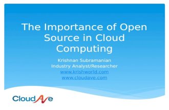 The Importance of open source in cloud computing