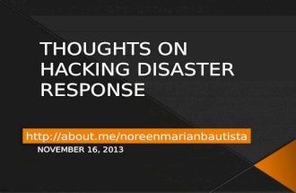 Hacking disaster response