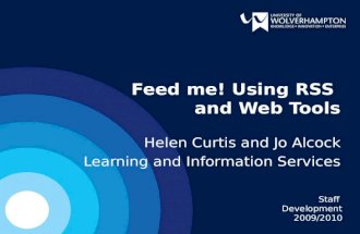 Feed Me! Using Rss Web Tools