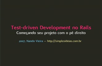 Test-driven Development no Rails - Começando com o pé direito