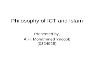 Philosophy of ICT & Islam