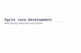 Agile Java Dev With Spring Hibernate Eclipse